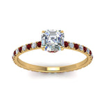 Load image into Gallery viewer, eternity-hidden-halo-asscher-cut-diamond-engagement-ring-with-ruby-in-FD-9168ASRGRUDRANGLE3-NL-YG
