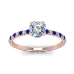 Load image into Gallery viewer, eternity-hidden-halo-asscher-cut-diamond-engagement-ring-with-sapphire-in-FD-9168ASRGSABLANGLE3-NL-RG
