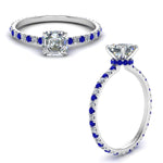 Load image into Gallery viewer, eternity-hidden-halo-asscher-cut-diamond-engagement-ring-with-sapphire-in-FD-9168ASRGSABLANGLE3-NL-WG

