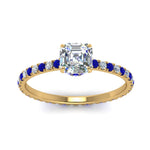 Load image into Gallery viewer, eternity-hidden-halo-asscher-cut-diamond-engagement-ring-with-sapphire-in-FD-9168ASRGSABLANGLE3-NL-YG
