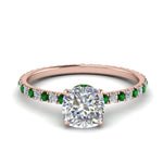 Load image into Gallery viewer, eternity-hidden-halo-cushion-cut-diamond-engagement-ring-with-emerald-in-FD-9168CURGEMGRANGLE3-NL-RG
