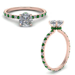 Load image into Gallery viewer, eternity-hidden-halo-cushion-cut-diamond-engagement-ring-with-emerald-in-FD-9168CURGEMGRANGLE3-NL-RG
