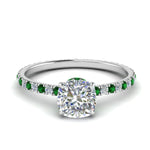 Load image into Gallery viewer, eternity-hidden-halo-cushion-cut-diamond-engagement-ring-with-emerald-in-FD-9168CURGEMGRANGLE3-NL-WG
