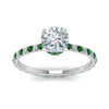 Load image into Gallery viewer, eternity-hidden-halo-cushion-cut-diamond-engagement-ring-with-emerald-in-FD-9168CURGEMGRANGLE3-NL-WG