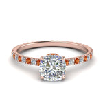 Load image into Gallery viewer, eternity-hidden-halo-cushion-cut-diamond-engagement-ring-with-orange-sapphire-in-FD-9168CURGSAORANGLE3-NL-RG
