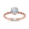 Load image into Gallery viewer, eternity-hidden-halo-cushion-cut-diamond-engagement-ring-with-orange-sapphire-in-FD-9168CURGSAORANGLE3-NL-RG