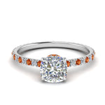 Load image into Gallery viewer, eternity-hidden-halo-cushion-cut-diamond-engagement-ring-with-orange-sapphire-in-FD-9168CURGSAORANGLE3-NL-WG
