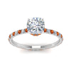 Load image into Gallery viewer, eternity-hidden-halo-cushion-cut-diamond-engagement-ring-with-orange-sapphire-in-FD-9168CURGSAORANGLE3-NL-WG