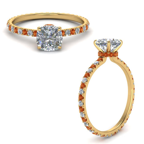 eternity-hidden-halo-cushion-cut-diamond-engagement-ring-with-orange-sapphire-in-FD-9168CURGSAORANGLE3-NL-YG