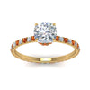 Load image into Gallery viewer, eternity-hidden-halo-cushion-cut-diamond-engagement-ring-with-orange-sapphire-in-FD-9168CURGSAORANGLE3-NL-YG