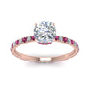 Load image into Gallery viewer, eternity-hidden-halo-cushion-cut-diamond-engagement-ring-with-pink-sapphire-in-FD-9168CURGSADRPIANGLE3-NL-RG