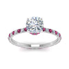 Load image into Gallery viewer, eternity-hidden-halo-cushion-cut-diamond-engagement-ring-with-pink-sapphire-in-FD-9168CURGSADRPIANGLE3-NL-WG