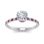 Load image into Gallery viewer, eternity-hidden-halo-cushion-cut-diamond-engagement-ring-with-pink-sapphire-in-FD-9168CURGSADRPIANGLE3-NL-WG
