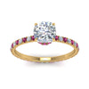 Load image into Gallery viewer, eternity-hidden-halo-cushion-cut-diamond-engagement-ring-with-pink-sapphire-in-FD-9168CURGSADRPIANGLE3-NL-YG