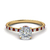 Load image into Gallery viewer, eternity-hidden-halo-cushion-cut-diamond-engagement-ring-with-ruby-in-FD-9168CURGRUDRANGLE3-NL-YG