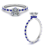 Load image into Gallery viewer, eternity-hidden-halo-cushion-cut-diamond-engagement-ring-with-sapphire-in-FD-9168CURGSABLANGLE3-NL-WG
