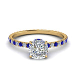 Load image into Gallery viewer, eternity-hidden-halo-cushion-cut-diamond-engagement-ring-with-sapphire-in-FD-9168CURGSABLANGLE3-NL-YG
