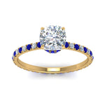 Load image into Gallery viewer, eternity-hidden-halo-cushion-cut-diamond-engagement-ring-with-sapphire-in-FD-9168CURGSABLANGLE3-NL-YG
