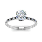 Load image into Gallery viewer, eternity-hidden-halo-cushion-cut-engagement-ring-with-black-diamond-in-FD-9168CURGBLACKANGLE3-NL-WG
