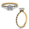 Load image into Gallery viewer, eternity-hidden-halo-cushion-cut-engagement-ring-with-black-diamond-in-FD-9168CURGBLACKANGLE3-NL-YG