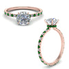 Load image into Gallery viewer, eternity-hidden-halo-diamond-engagement-ring-with-emerald-in-FD-9168RORGEMGRANGLE3-NL-RG