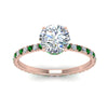 Load image into Gallery viewer, eternity-hidden-halo-diamond-engagement-ring-with-emerald-in-FD-9168RORGEMGRANGLE3-NL-RG
