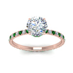 Load image into Gallery viewer, eternity-hidden-halo-diamond-engagement-ring-with-emerald-in-FD-9168RORGEMGRANGLE3-NL-RG
