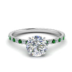Load image into Gallery viewer, eternity-hidden-halo-diamond-engagement-ring-with-emerald-in-FD-9168RORGEMGRANGLE3-NL-WG
