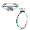 Load image into Gallery viewer, eternity-hidden-halo-diamond-engagement-ring-with-emerald-in-FD-9168RORGEMGRANGLE3-NL-WG
