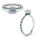 Load image into Gallery viewer, eternity-hidden-halo-diamond-engagement-ring-with-emerald-in-FD-9168RORGEMGRANGLE3-NL-WG
