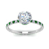 Load image into Gallery viewer, eternity-hidden-halo-diamond-engagement-ring-with-emerald-in-FD-9168RORGEMGRANGLE3-NL-WG