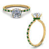 Load image into Gallery viewer, eternity-hidden-halo-diamond-engagement-ring-with-emerald-in-FD-9168RORGEMGRANGLE3-NL-YG