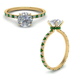Load image into Gallery viewer, eternity-hidden-halo-diamond-engagement-ring-with-emerald-in-FD-9168RORGEMGRANGLE3-NL-YG
