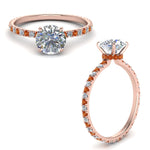 Load image into Gallery viewer, eternity-hidden-halo-diamond-engagement-ring-with-orange-sapphire-in-FD-9168RORGSAORANGLE3-NL-RG
