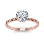 Load image into Gallery viewer, eternity-hidden-halo-diamond-engagement-ring-with-orange-sapphire-in-FD-9168RORGSAORANGLE3-NL-RG
