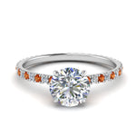Load image into Gallery viewer, eternity-hidden-halo-diamond-engagement-ring-with-orange-sapphire-in-FD-9168RORGSAORANGLE3-NL-WG
