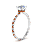 Load image into Gallery viewer, eternity-hidden-halo-diamond-engagement-ring-with-orange-sapphire-in-FD-9168RORGSAORANGLE3-NL-WG
