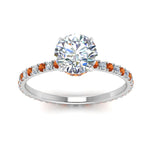 Load image into Gallery viewer, eternity-hidden-halo-diamond-engagement-ring-with-orange-sapphire-in-FD-9168RORGSAORANGLE3-NL-WG
