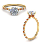 Load image into Gallery viewer, eternity-hidden-halo-diamond-engagement-ring-with-orange-sapphire-in-FD-9168RORGSAORANGLE3-NL-YG