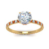 Load image into Gallery viewer, eternity-hidden-halo-diamond-engagement-ring-with-orange-sapphire-in-FD-9168RORGSAORANGLE3-NL-YG