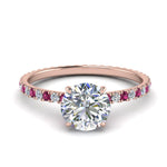Load image into Gallery viewer, eternity-hidden-halo-diamond-engagement-ring-with-pink-sapphire-in-FD-9168RORGSADRPIANGLE3-NL-RG
