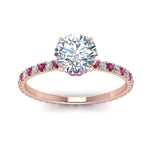 Load image into Gallery viewer, eternity-hidden-halo-diamond-engagement-ring-with-pink-sapphire-in-FD-9168RORGSADRPIANGLE3-NL-RG

