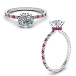 Load image into Gallery viewer, eternity-hidden-halo-diamond-engagement-ring-with-pink-sapphire-in-FD-9168RORGSADRPIANGLE3-NL-WG
