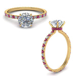 Load image into Gallery viewer, eternity-hidden-halo-diamond-engagement-ring-with-pink-sapphire-in-FD-9168RORGSADRPIANGLE3-NL-YG