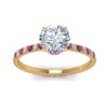 Load image into Gallery viewer, eternity-hidden-halo-diamond-engagement-ring-with-pink-sapphire-in-FD-9168RORGSADRPIANGLE3-NL-YG