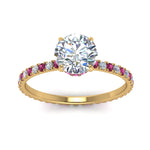 Load image into Gallery viewer, eternity-hidden-halo-diamond-engagement-ring-with-pink-sapphire-in-FD-9168RORGSADRPIANGLE3-NL-YG
