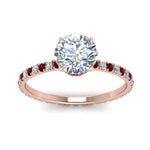 Load image into Gallery viewer, eternity-hidden-halo-diamond-engagement-ring-with-ruby-in-FD-9168RORGRUDRANGLE3-NL-RG
