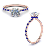 Load image into Gallery viewer, eternity-hidden-halo-diamond-engagement-ring-with-sapphire-in-FD-9168RORGSABLANGLE3-NL-RG
