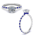 Load image into Gallery viewer, eternity-hidden-halo-diamond-engagement-ring-with-sapphire-in-FD-9168RORGSABLANGLE3-NL-WG
