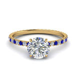 Load image into Gallery viewer, eternity-hidden-halo-diamond-engagement-ring-with-sapphire-in-FD-9168RORGSABLANGLE3-NL-YG
